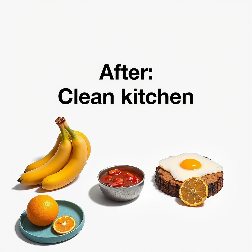 After: Clean kitchen