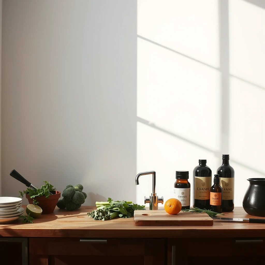 Before: Messy kitchen